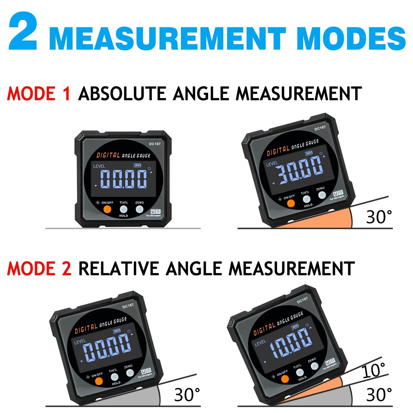 Digital Angle Finder with Laser and Magnet