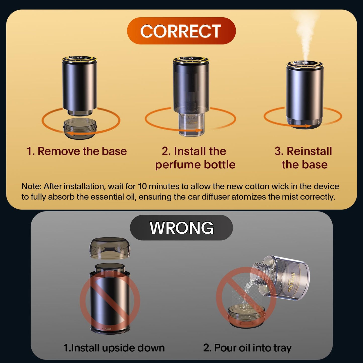 Smart Car Aroma Diffuser with Starry Projection