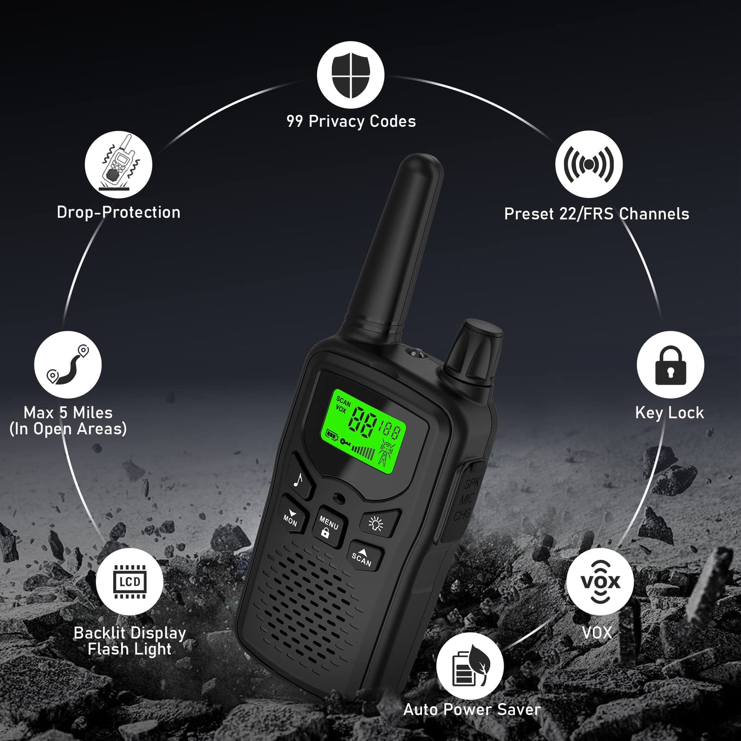 Erelis Long Range Walkie Talkies with VOX