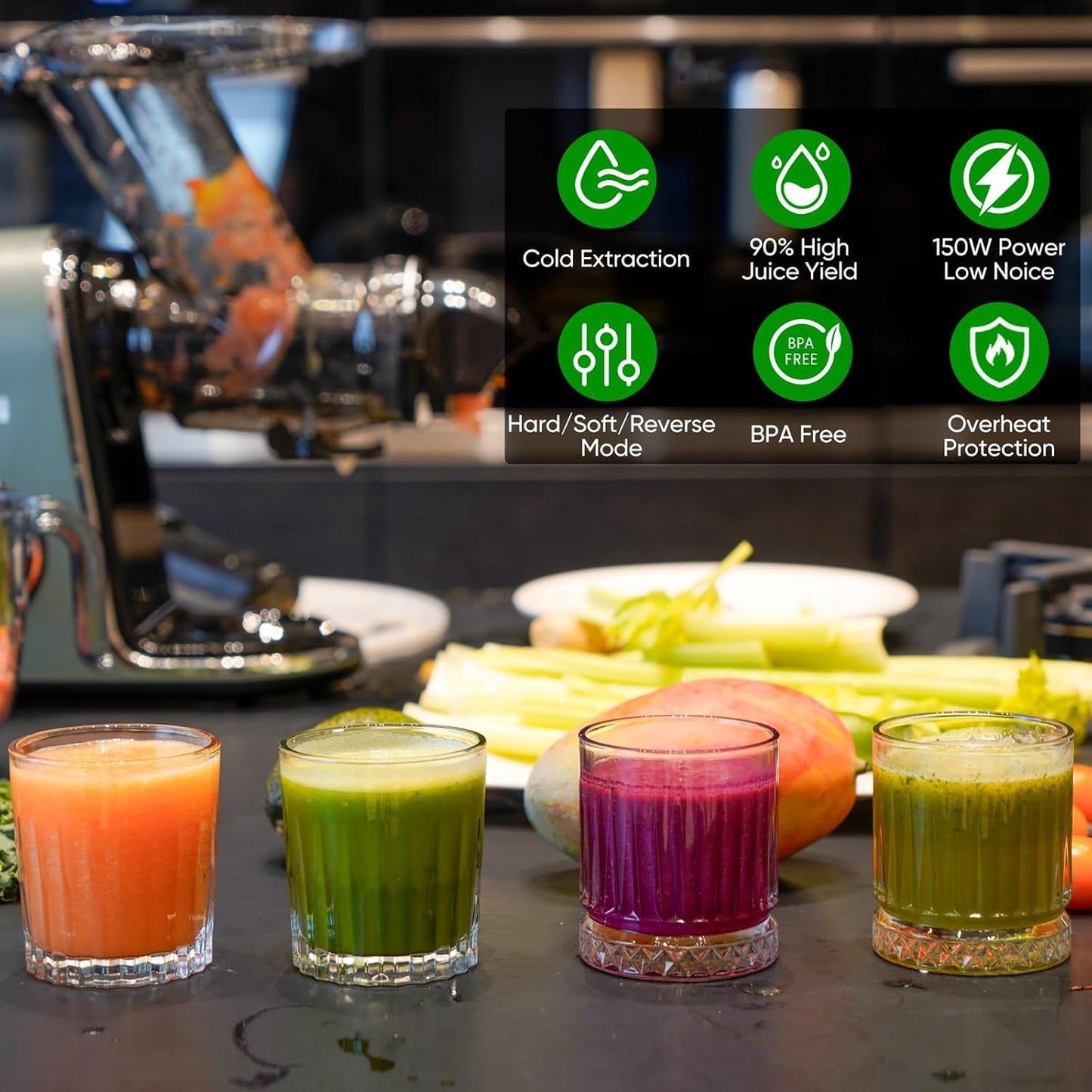 COZII Cold Press Juicer with Large Feed Chute