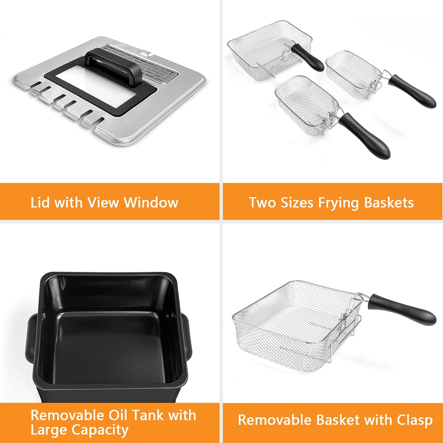 5.3Qt COSTWAY Electric Deep Fryer with Timer