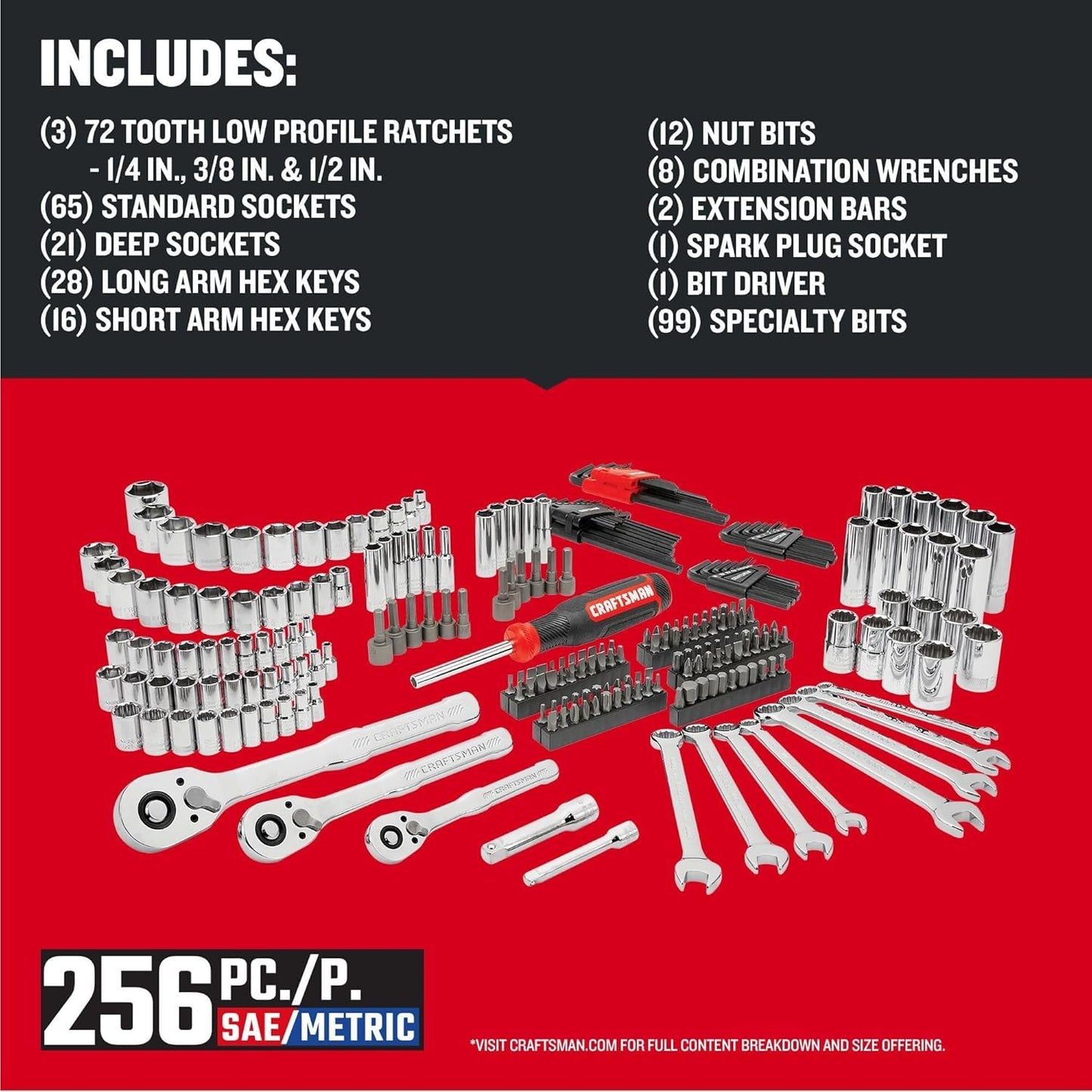 CRAFTSMAN 256-Piece Mechanics Tool Set with Box