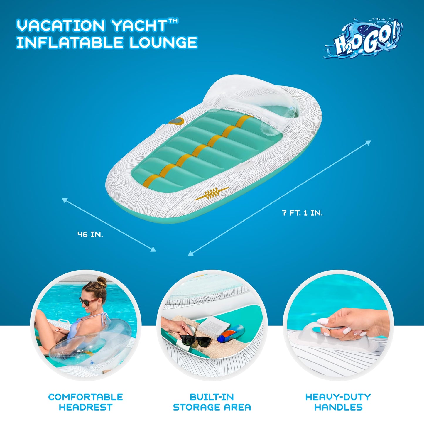 Bestway 7'1" Vacation Yacht Lounge Pool Float