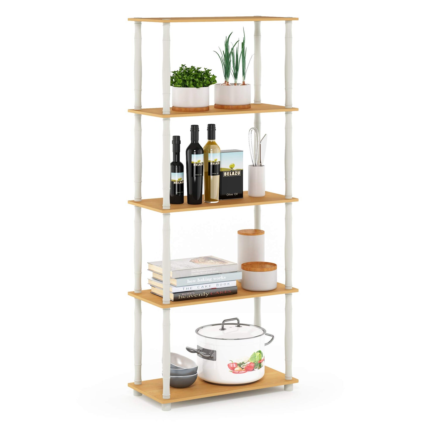 Furinno 5-Tier Multipurpose Storage Display Rack
