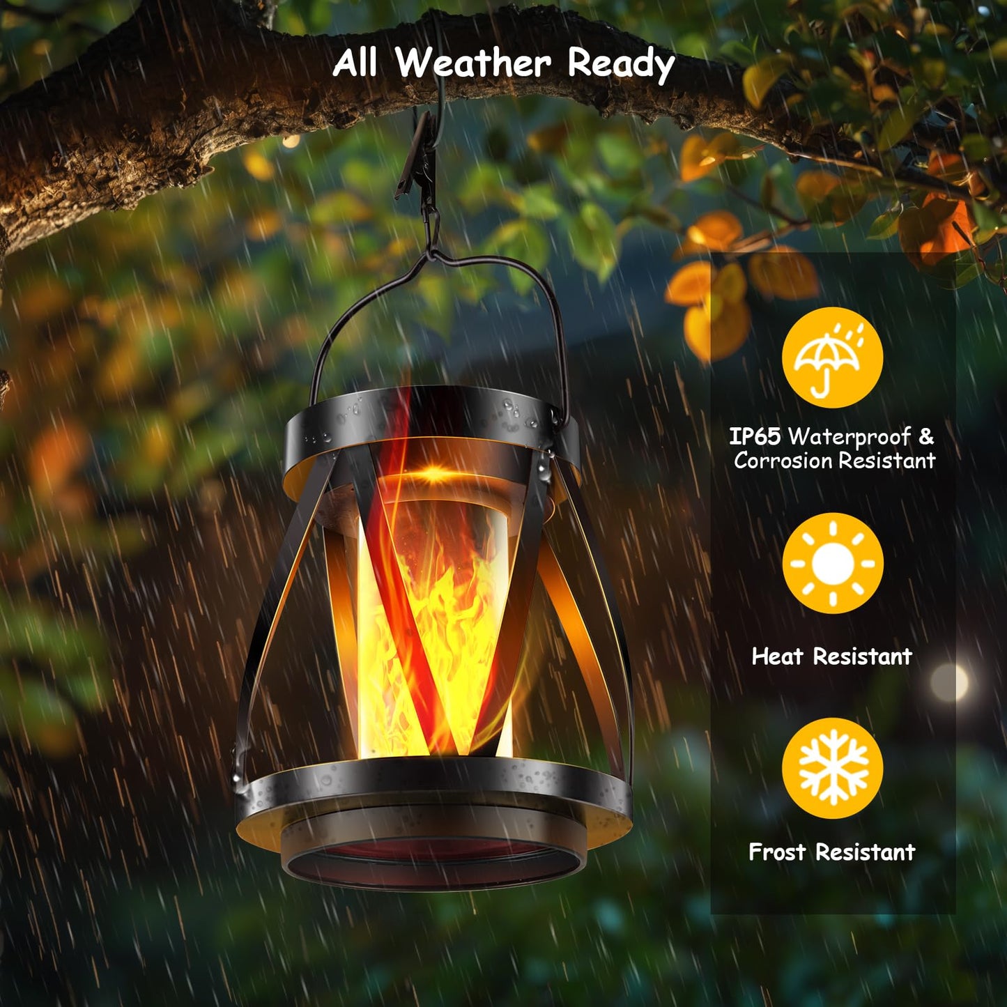 Solar Flickering Flame Lanterns - Garpar Outdoor Lights