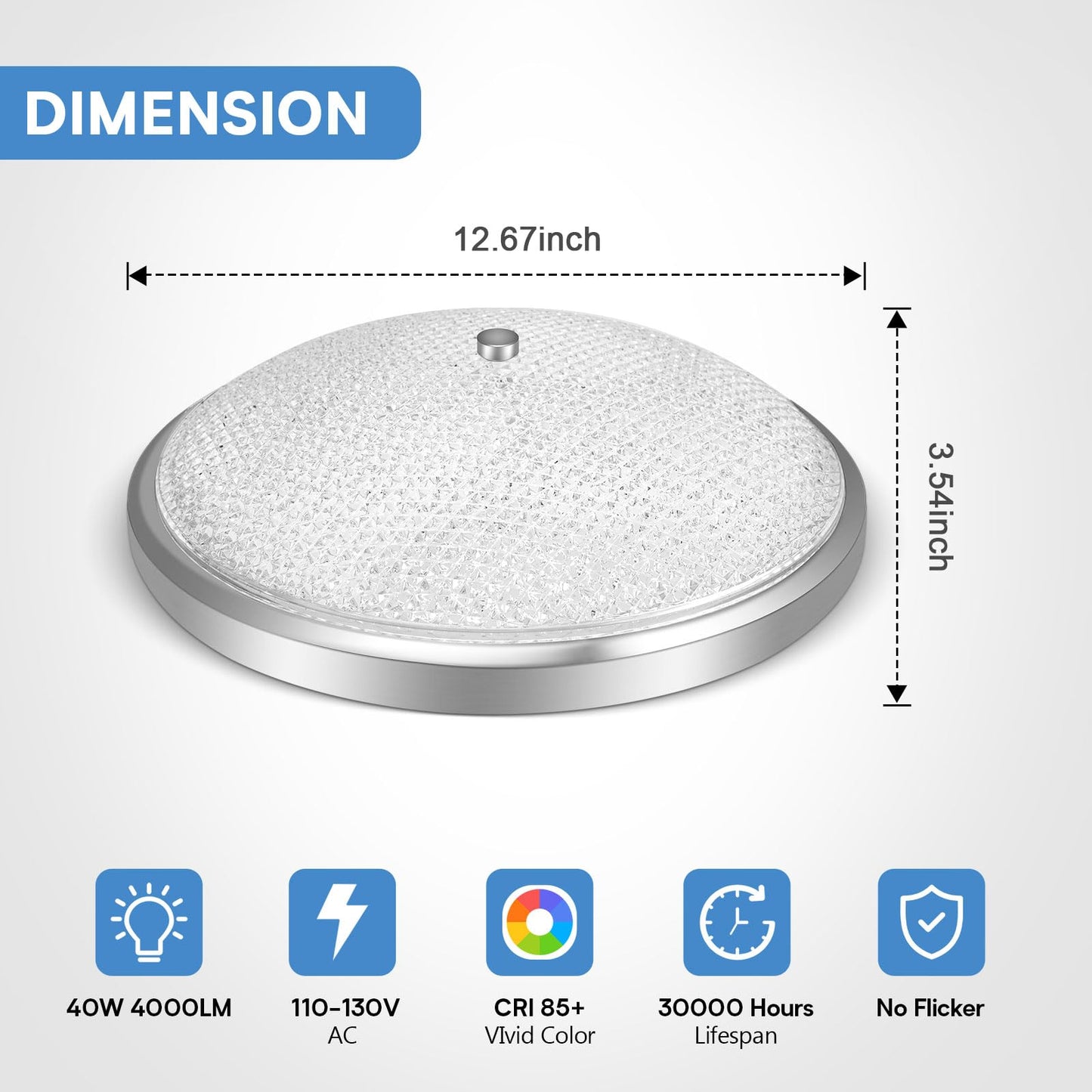 40W Adjustable LED Flush Mount Ceiling Light
