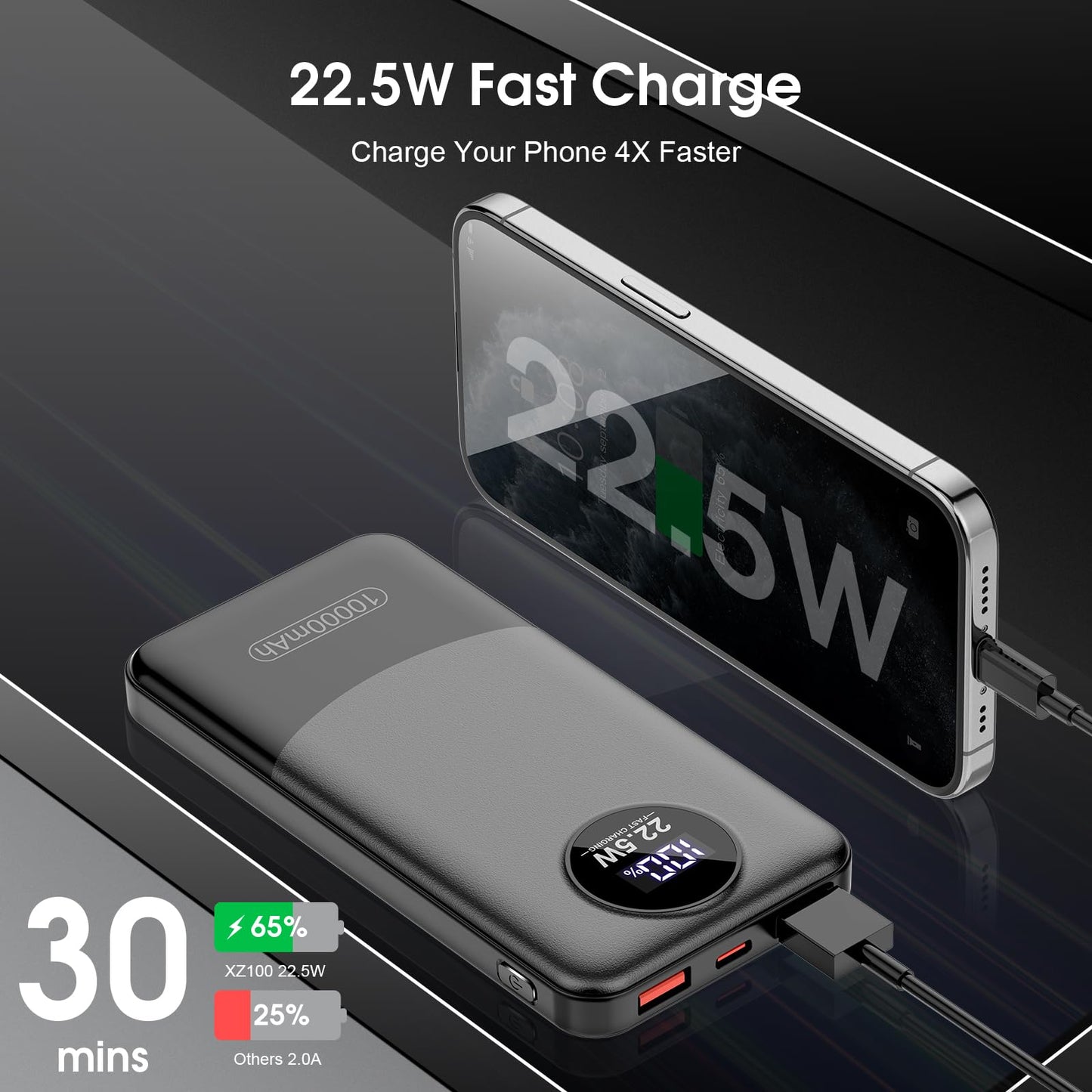10000mAh Fast Charging Power Bank for Phones