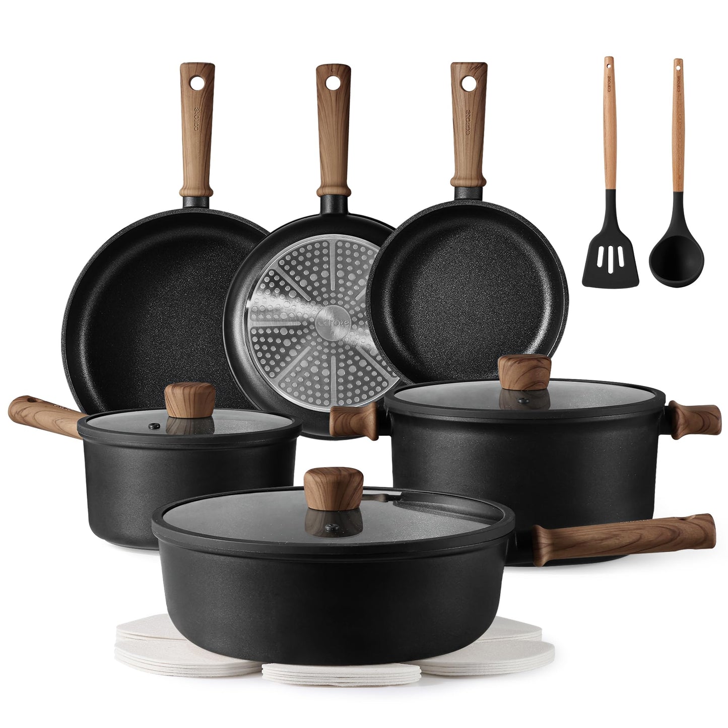 CAROTE 16-Piece Nonstick Cookware Set for Kitchen