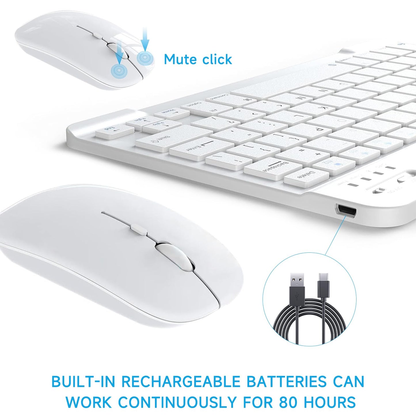 Wireless Bluetooth Keyboard and Mouse Combo