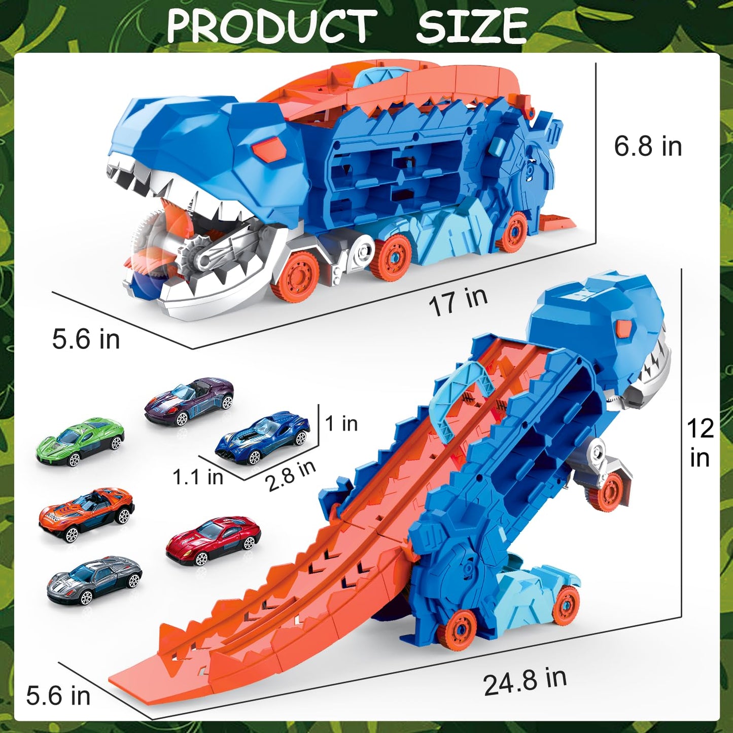 Dinosaur Truck Toy with T-Rex Carrier for Kids
