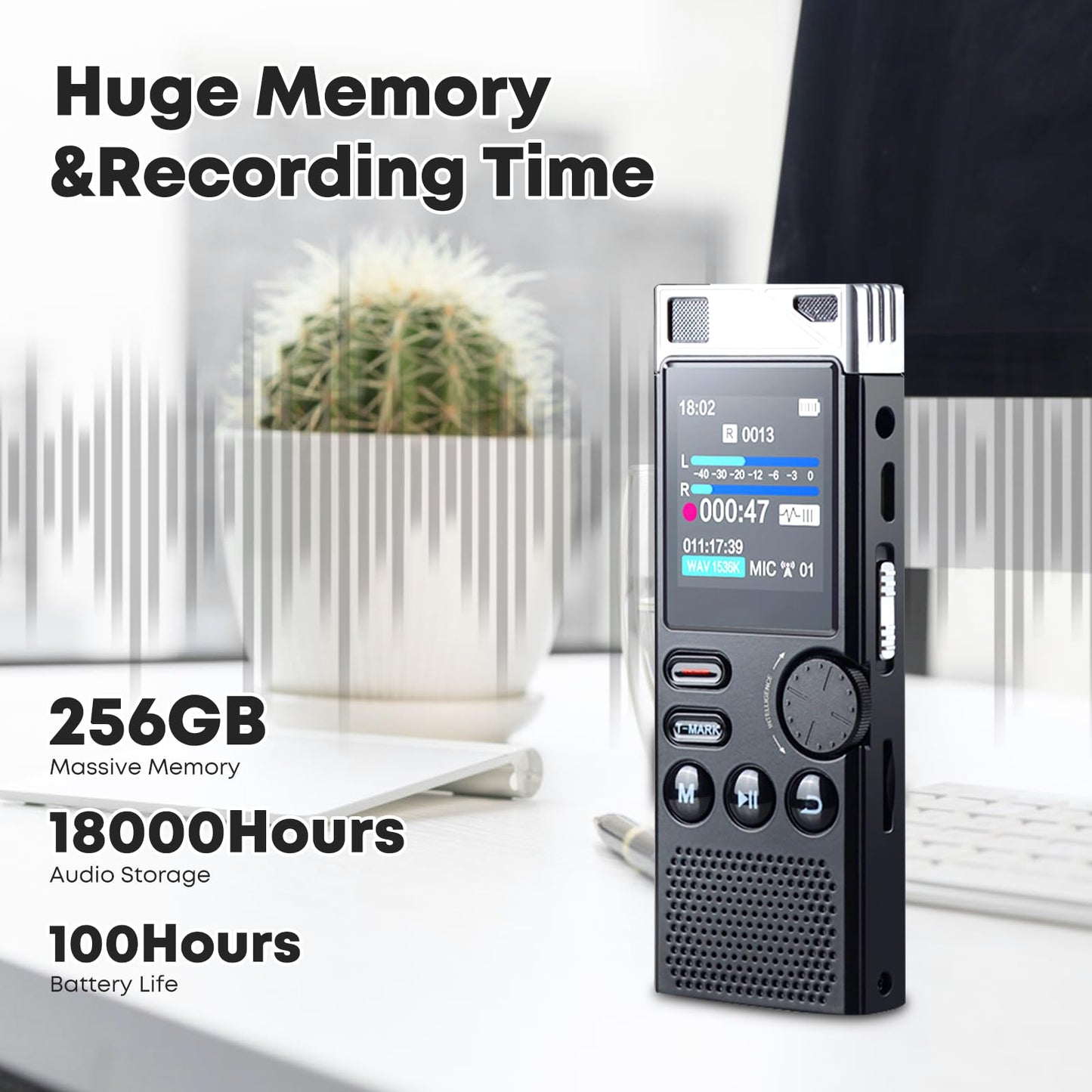 Wucotc 264GB Voice Activated Digital Recorder