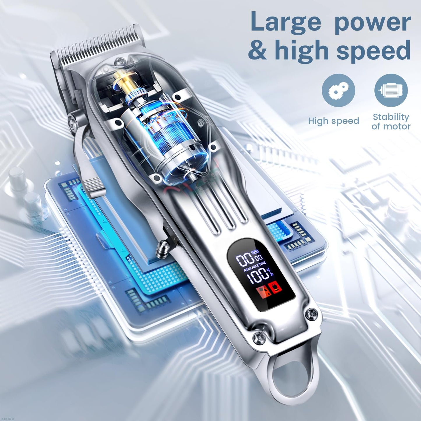 KIKIDO Cordless Hair Clippers with LCD Display