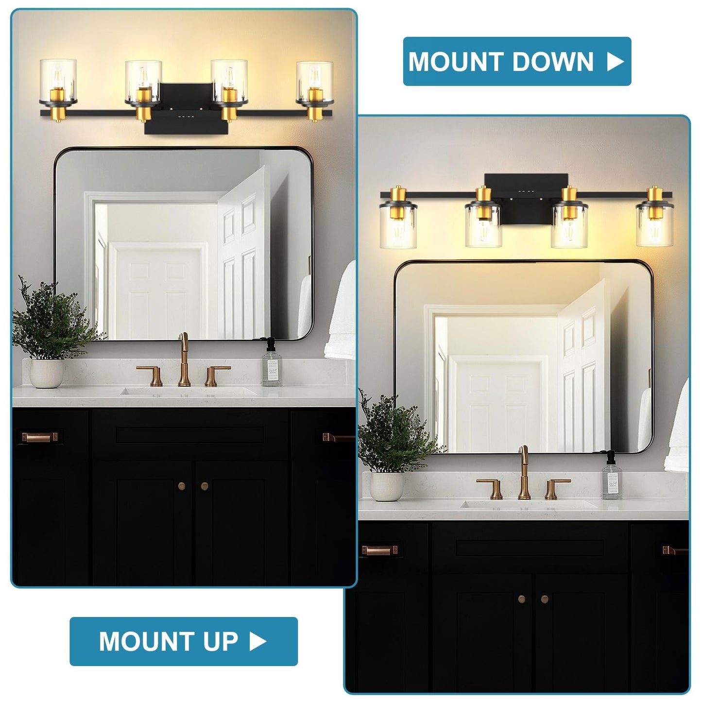 Modern 4-Light Bathroom Vanity Light by Lightdot
