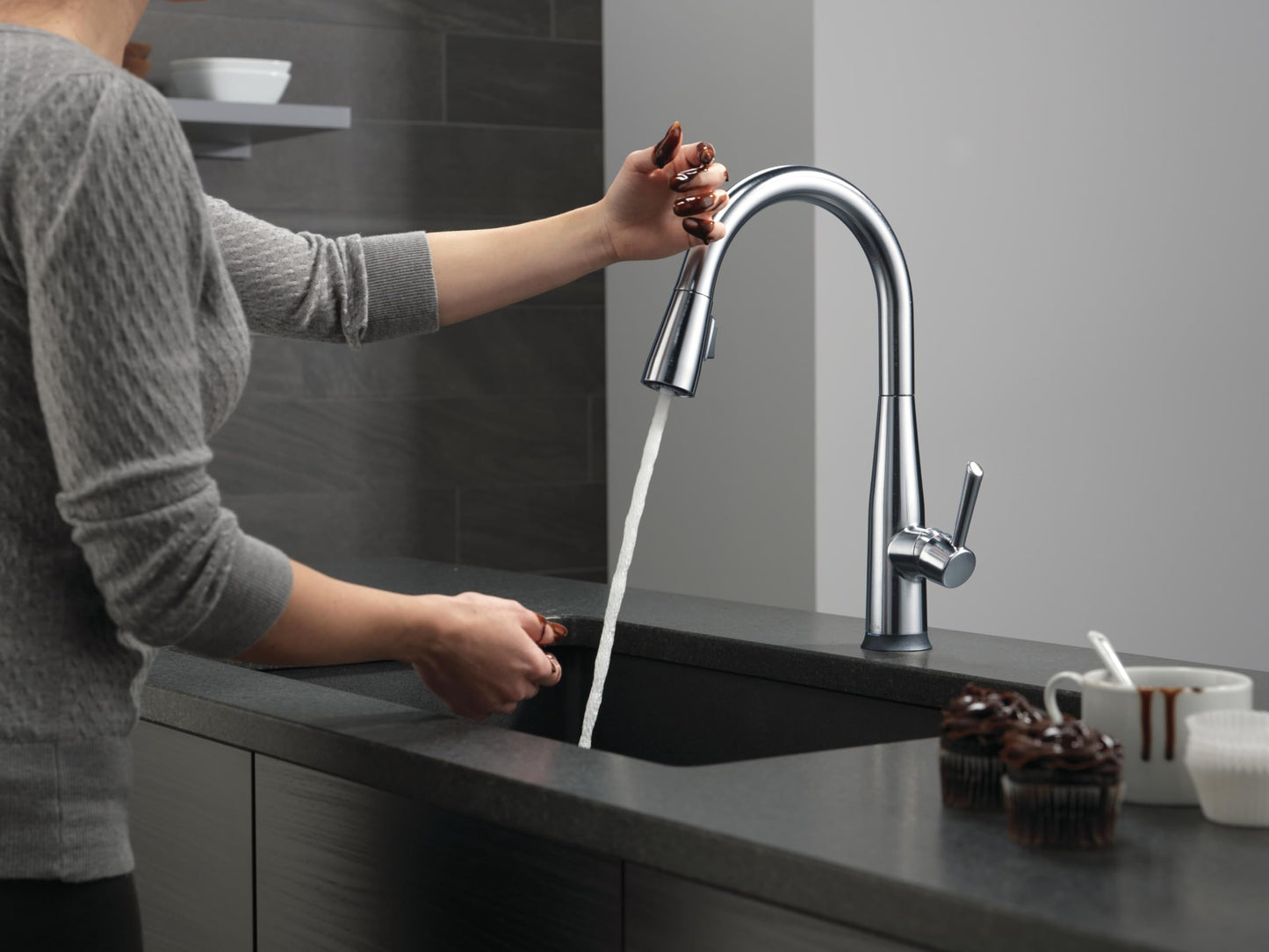 Delta Touch Kitchen Faucet with Pull Down Sprayer