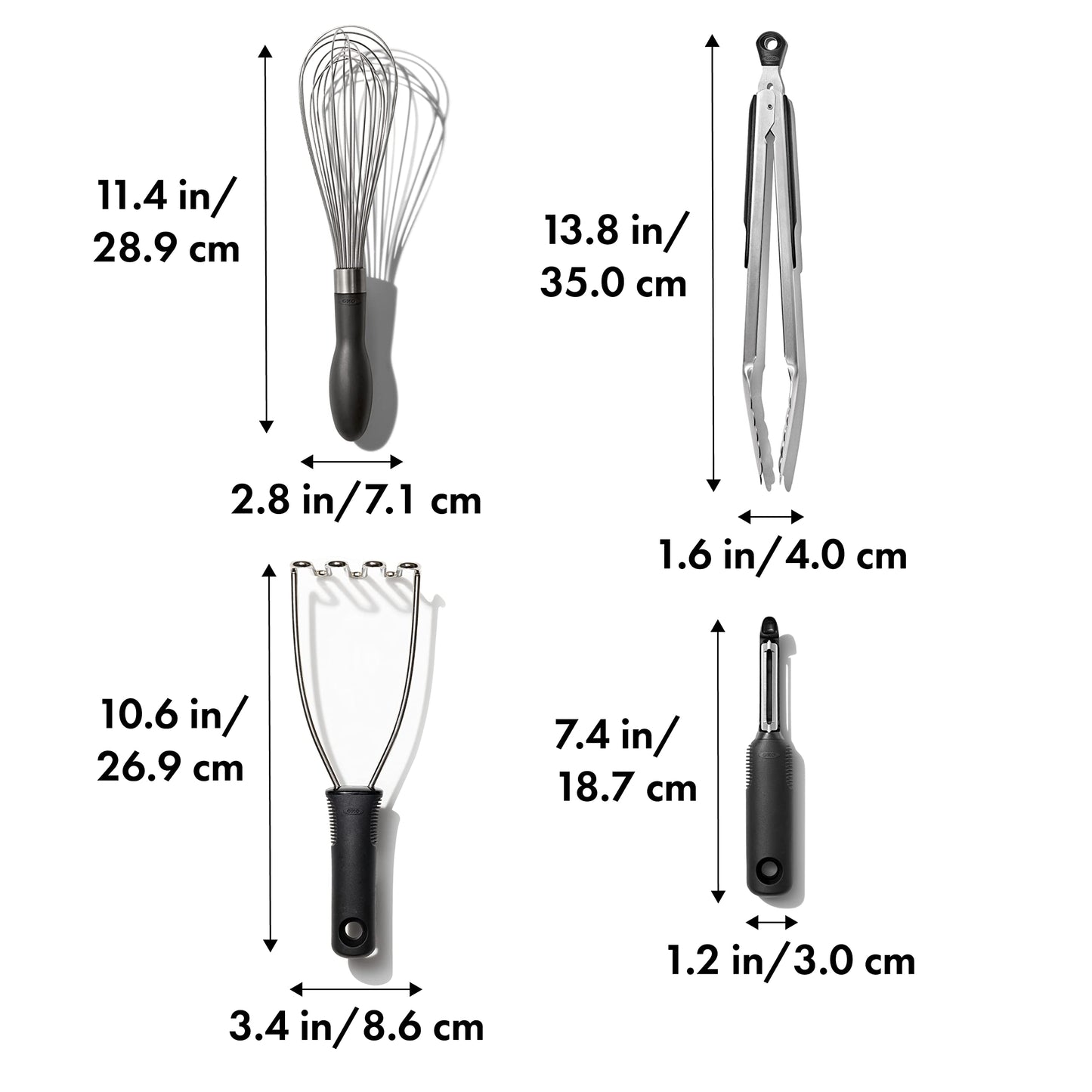 OXO 4-Piece Stainless Steel Kitchen Gadget Set