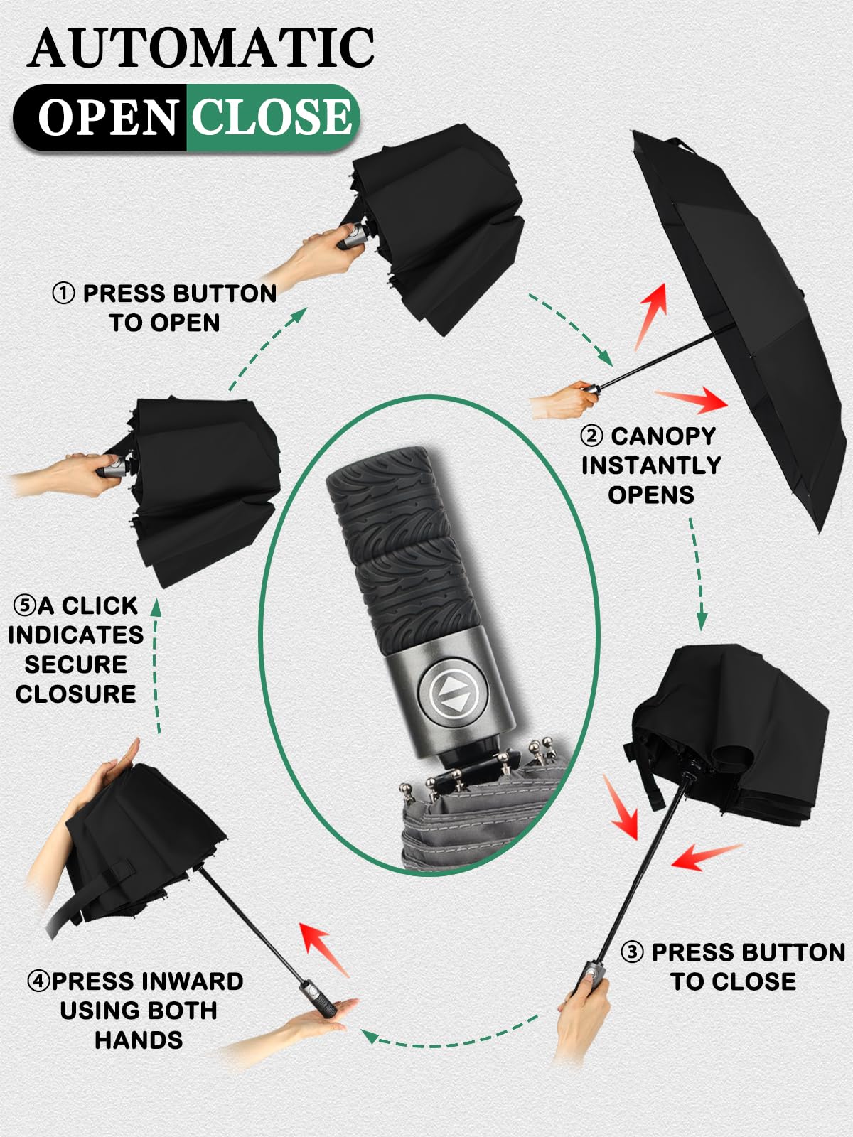 Windproof Compact Travel Umbrella - Lightweight & Automatic