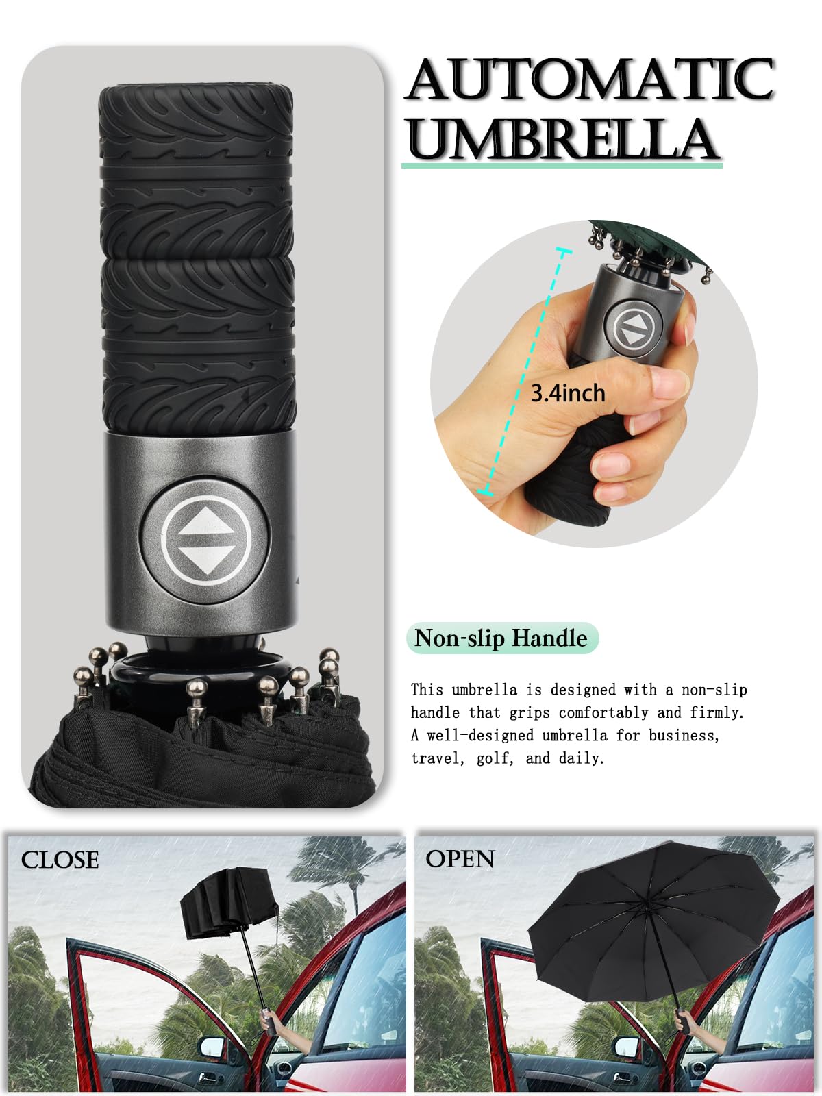 Windproof Compact Travel Umbrella - Lightweight & Automatic