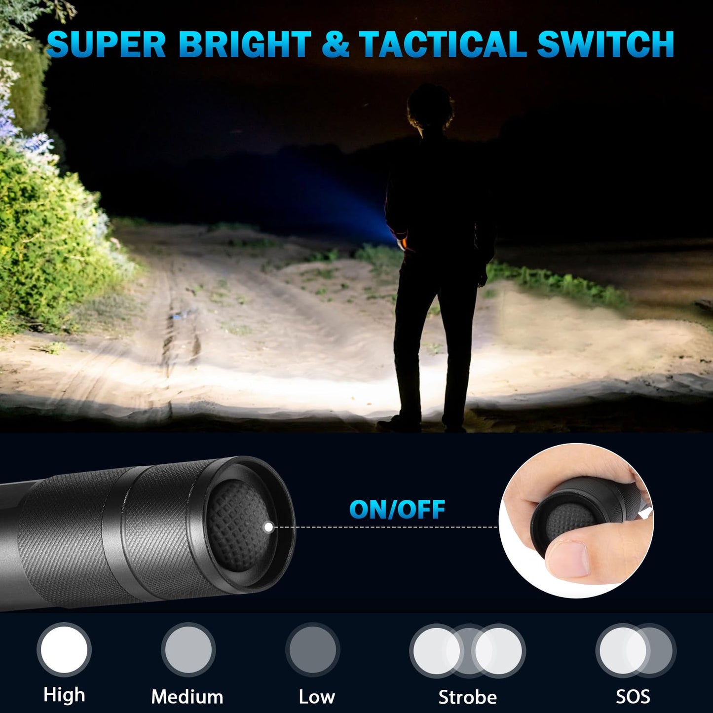6 Pack High Lumens LED Tactical Flashlights