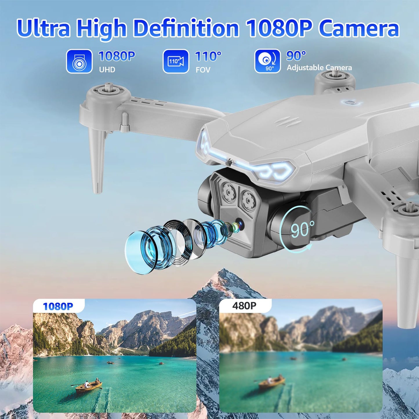 1080P HD Mini Drone with Altitude Hold