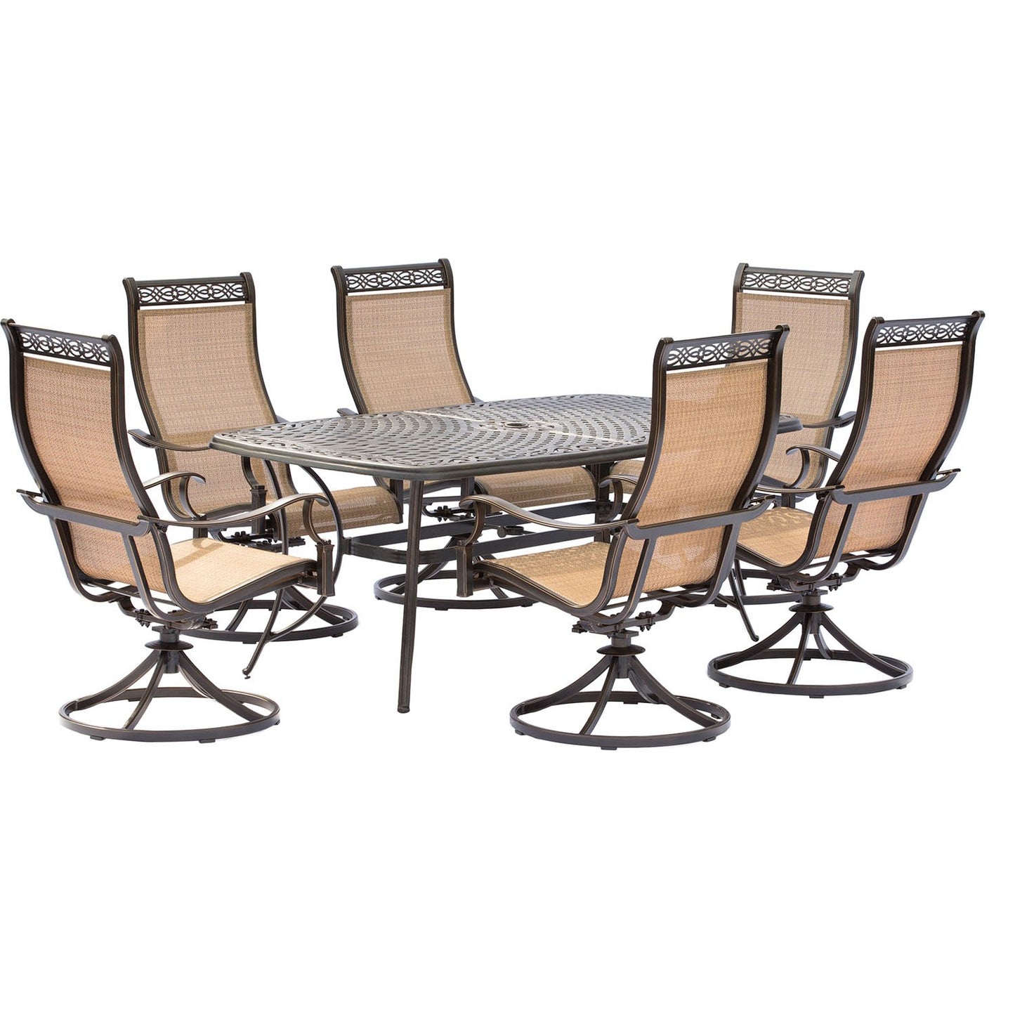 Hanover 7-Piece Outdoor Dining Set with Swivel Rockers