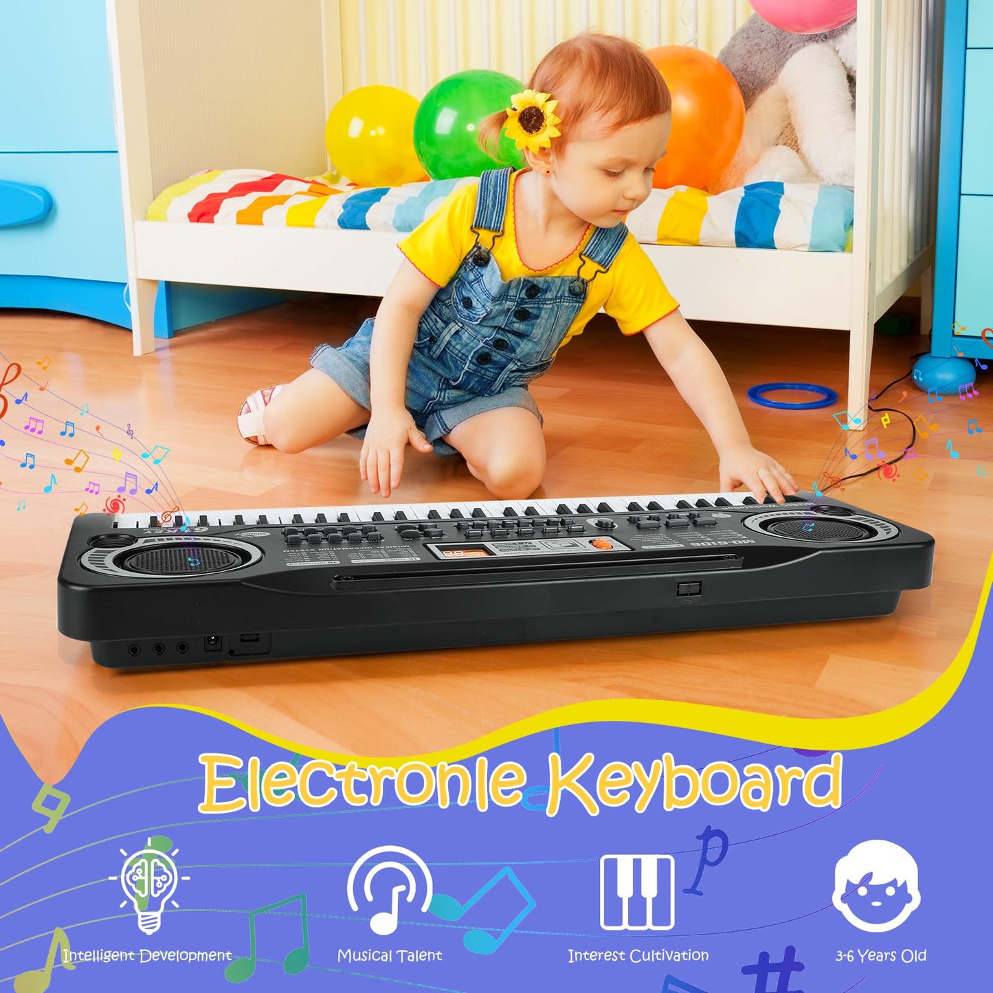 61-Key Beginner Piano Keyboard with Teaching Mode