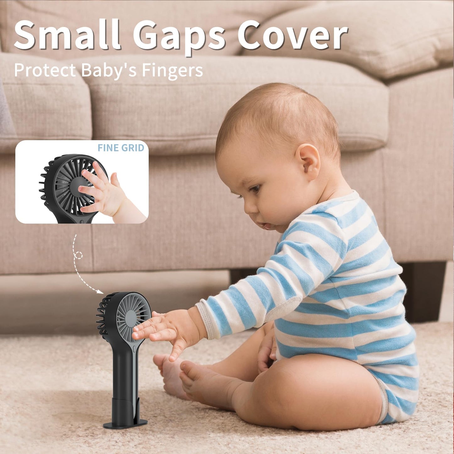 Mini Portable USB Rechargeable Fan by DABAIHQ