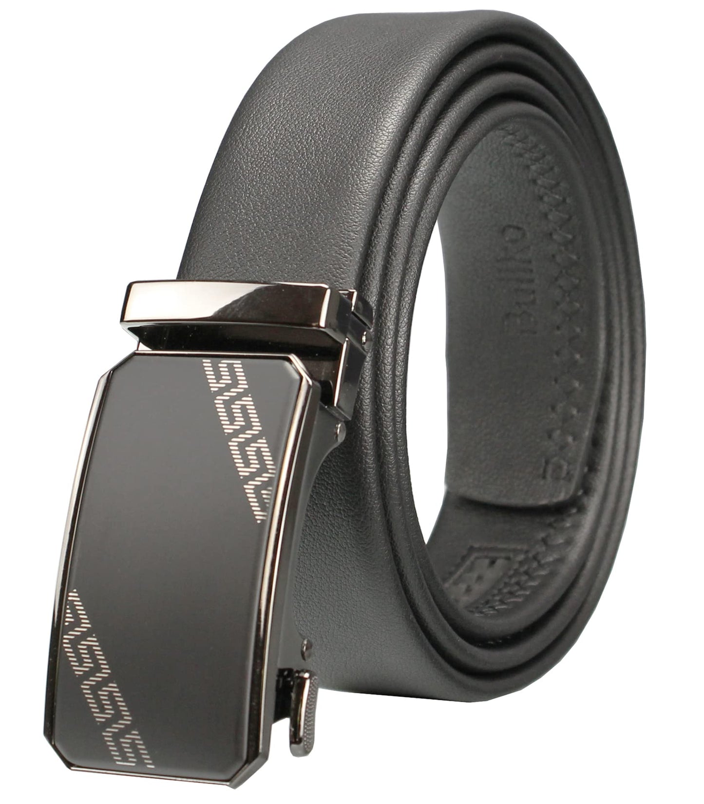 Bullko Adjustable Leather Golf Dress Belt, Black