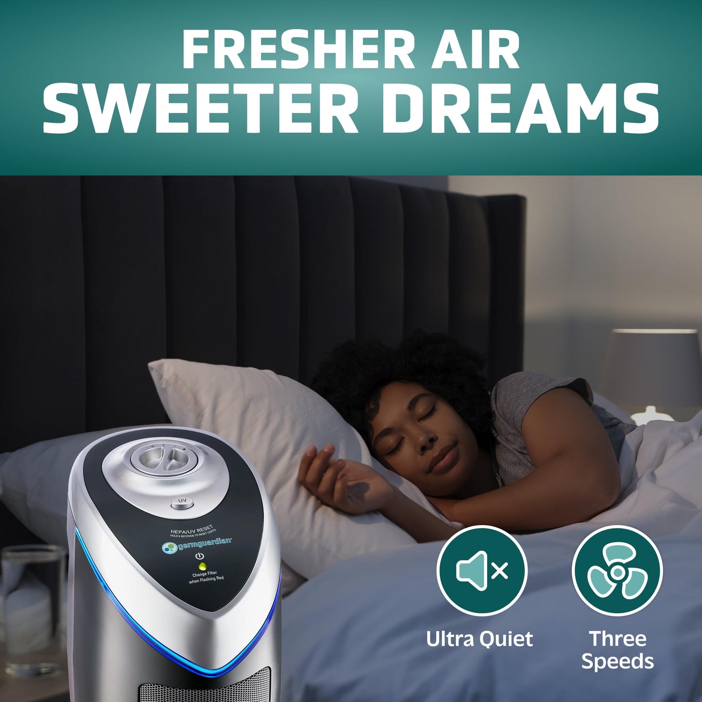 GermGuardian 4-In-1 HEPA Air Purifier for Large Rooms