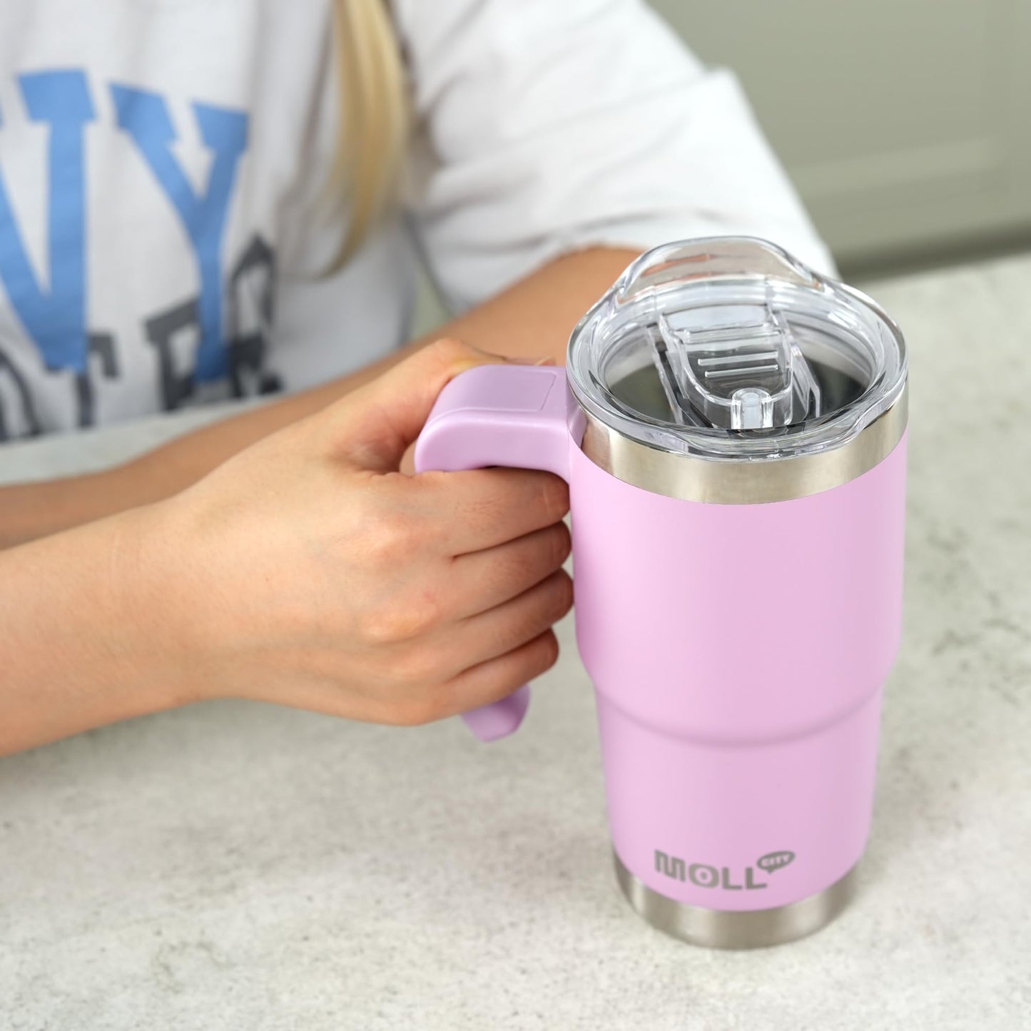 16 oz Insulated Stainless Steel Tumbler with Handle