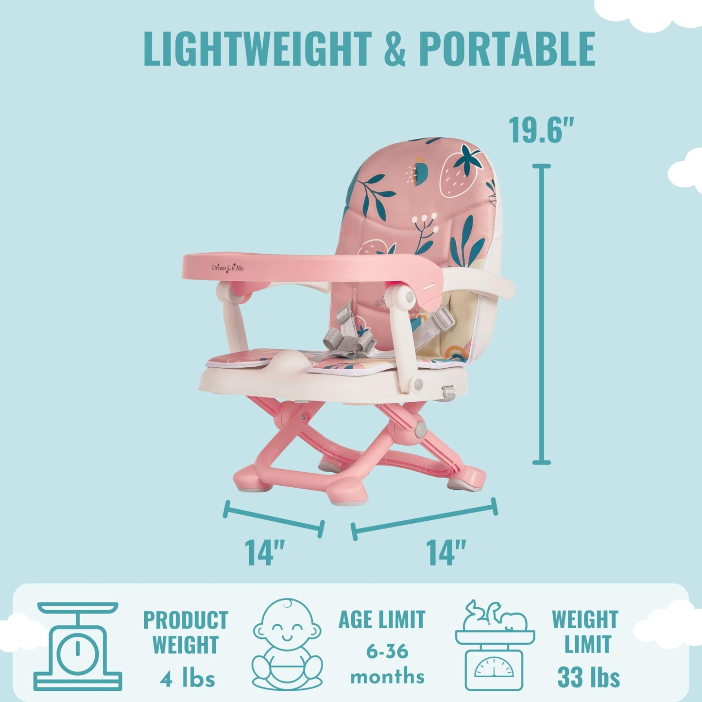 Dream On Me 3-in-1 Booster Seat with Tray