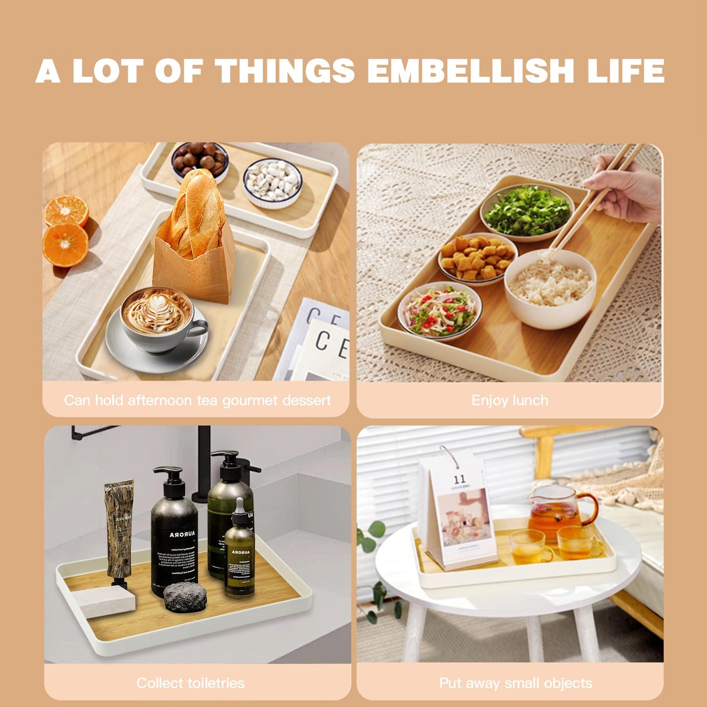 Imitation Wood Grain Breakfast Tray