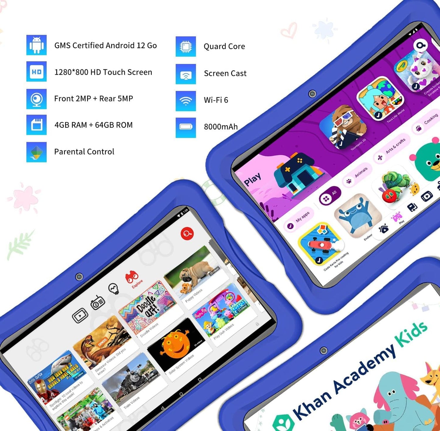 NOBKLEN Kids 10" Android Tablet with Parental Control