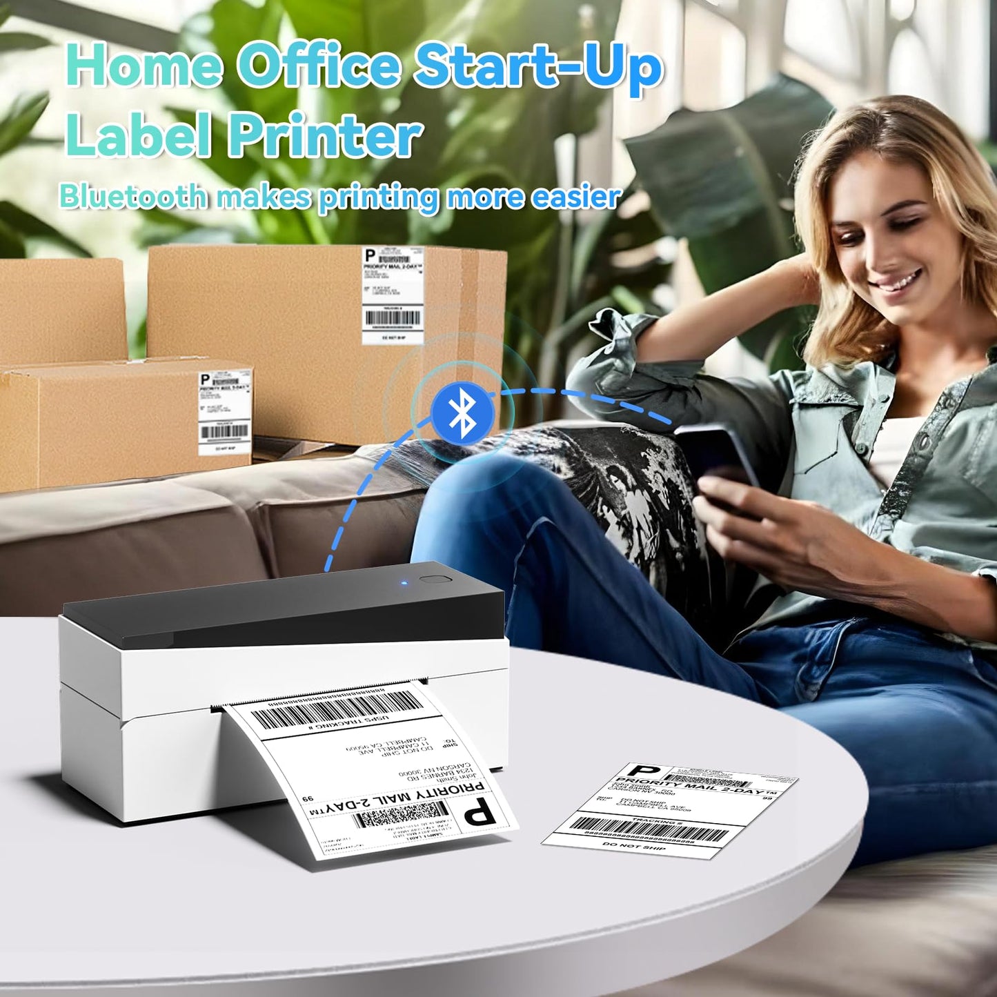 Bluetooth Thermal Label Printer for Shipping Packages