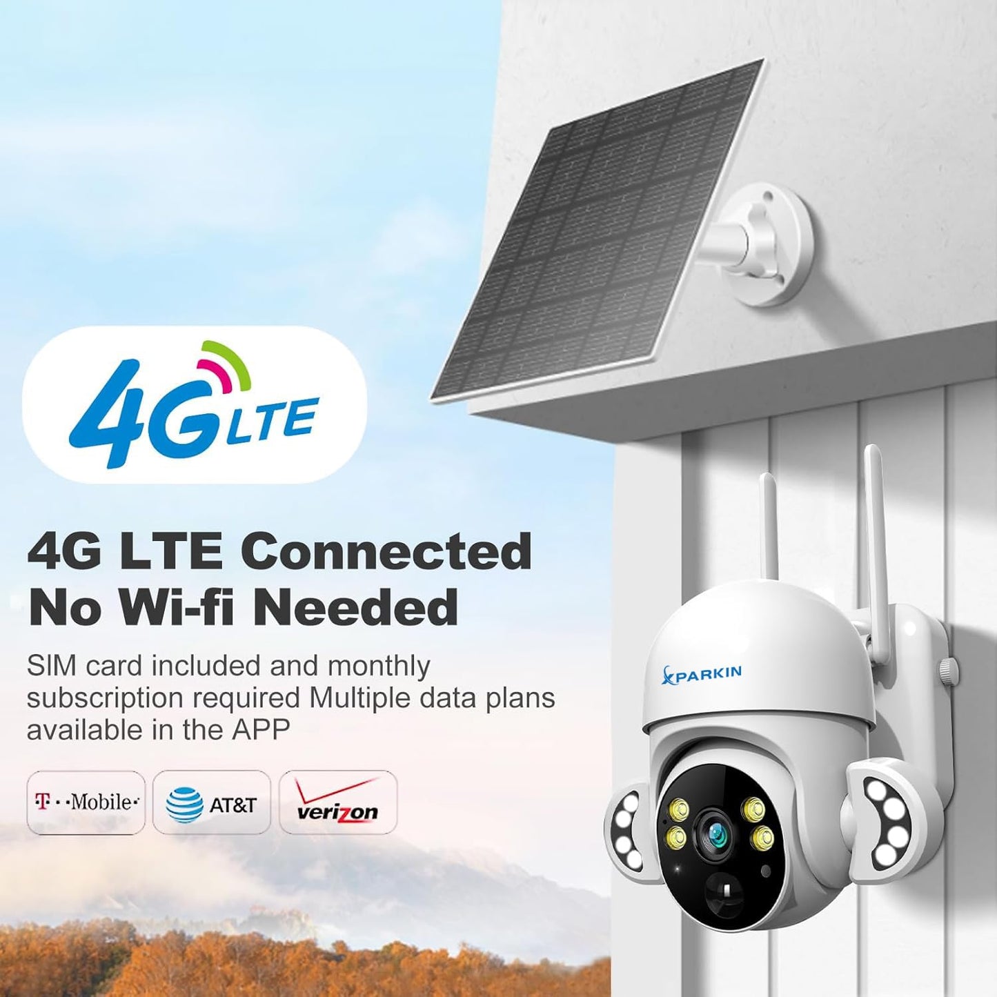 Xparkin 4G LTE Solar Outdoor Security Camera