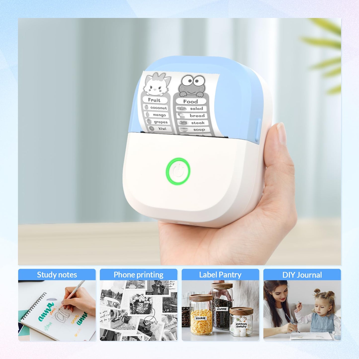 Mini Wireless Bluetooth Sticker Printer for Photos