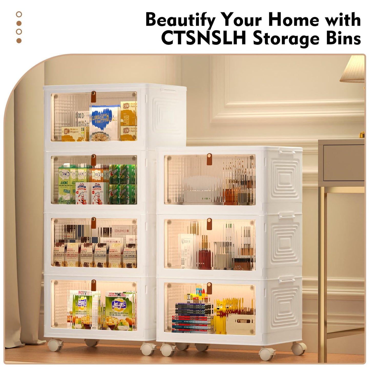 4-Tier Stackable Plastic Storage Bins with Lids