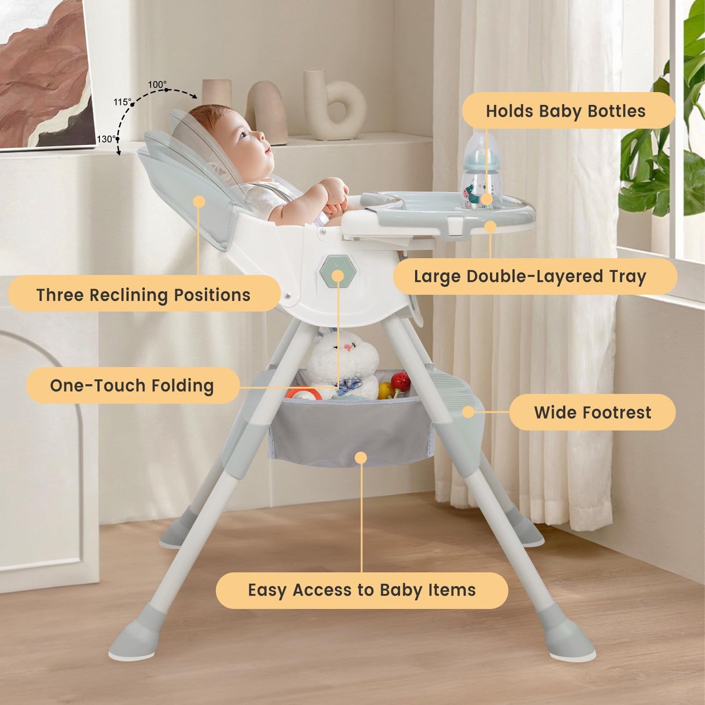 2-in-1 Convertible High Chair for Babies