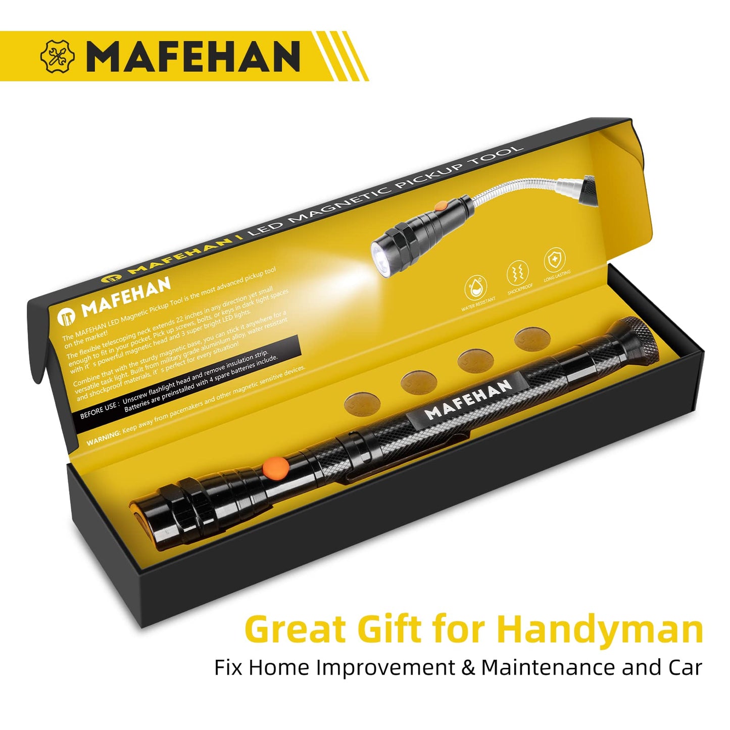 LED Magnetic Pickup Tool for Dad Gifts