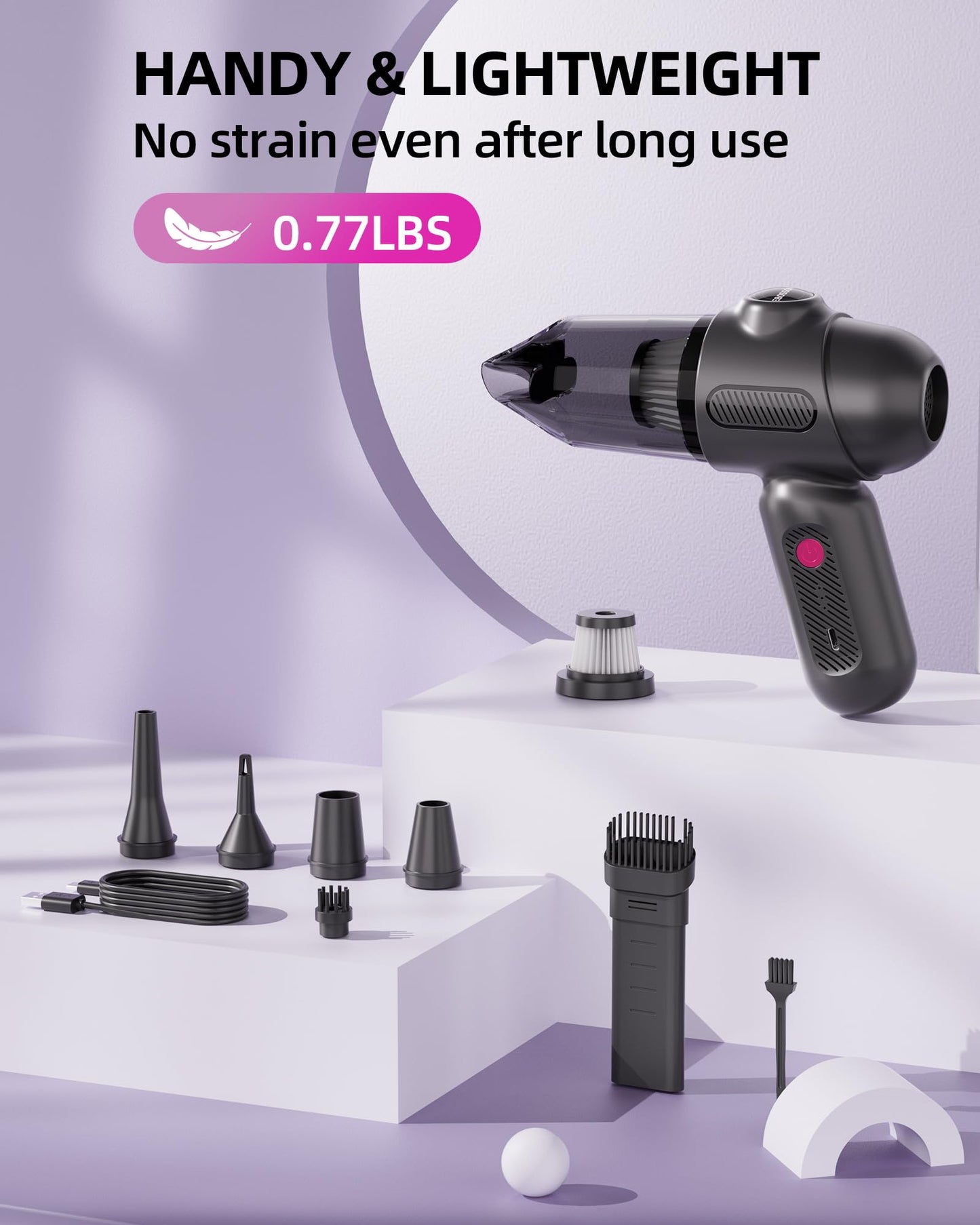 EBOSSOM Cordless Car Vacuum with 8000Pa Suction