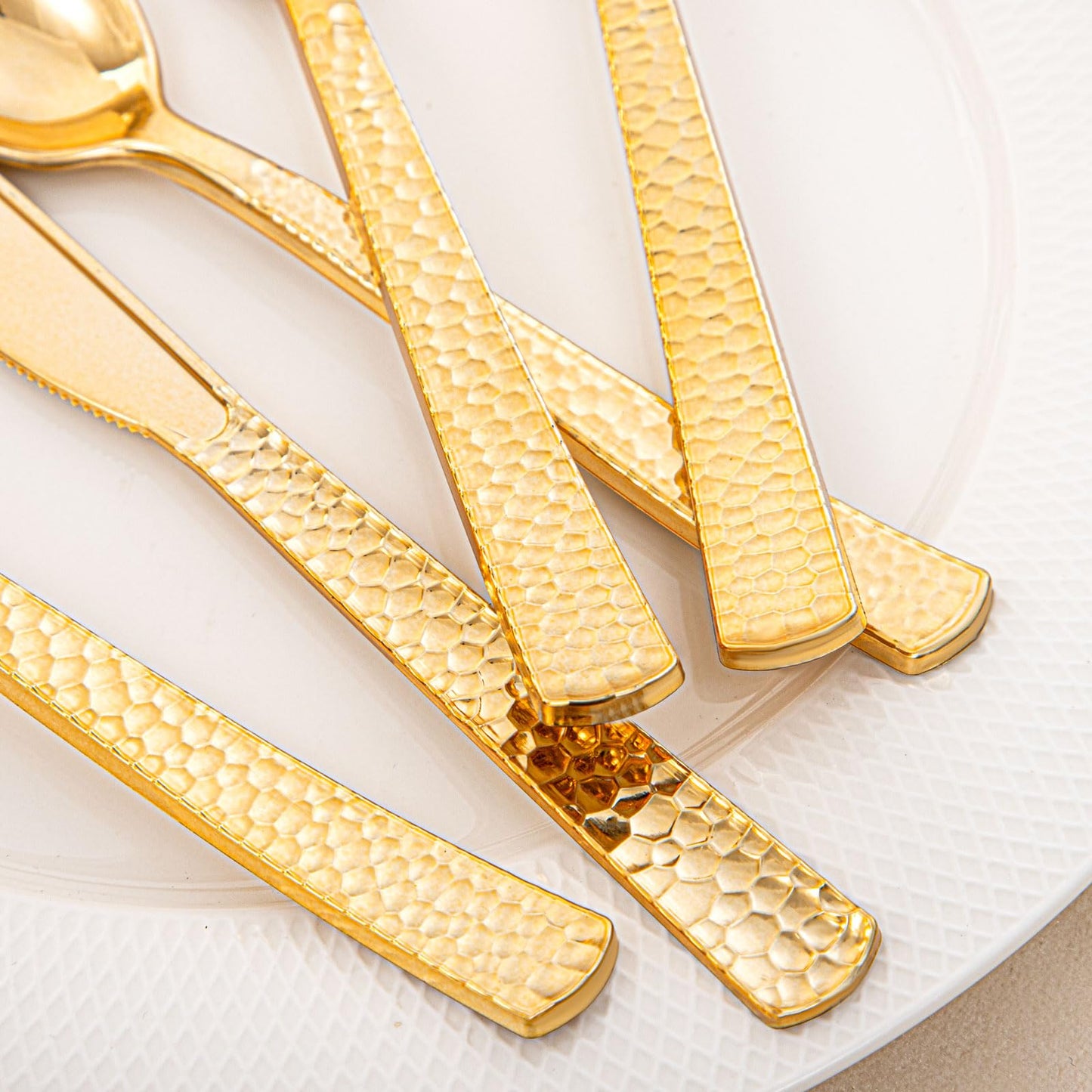 400PCS Gold Disposable Utensil Set