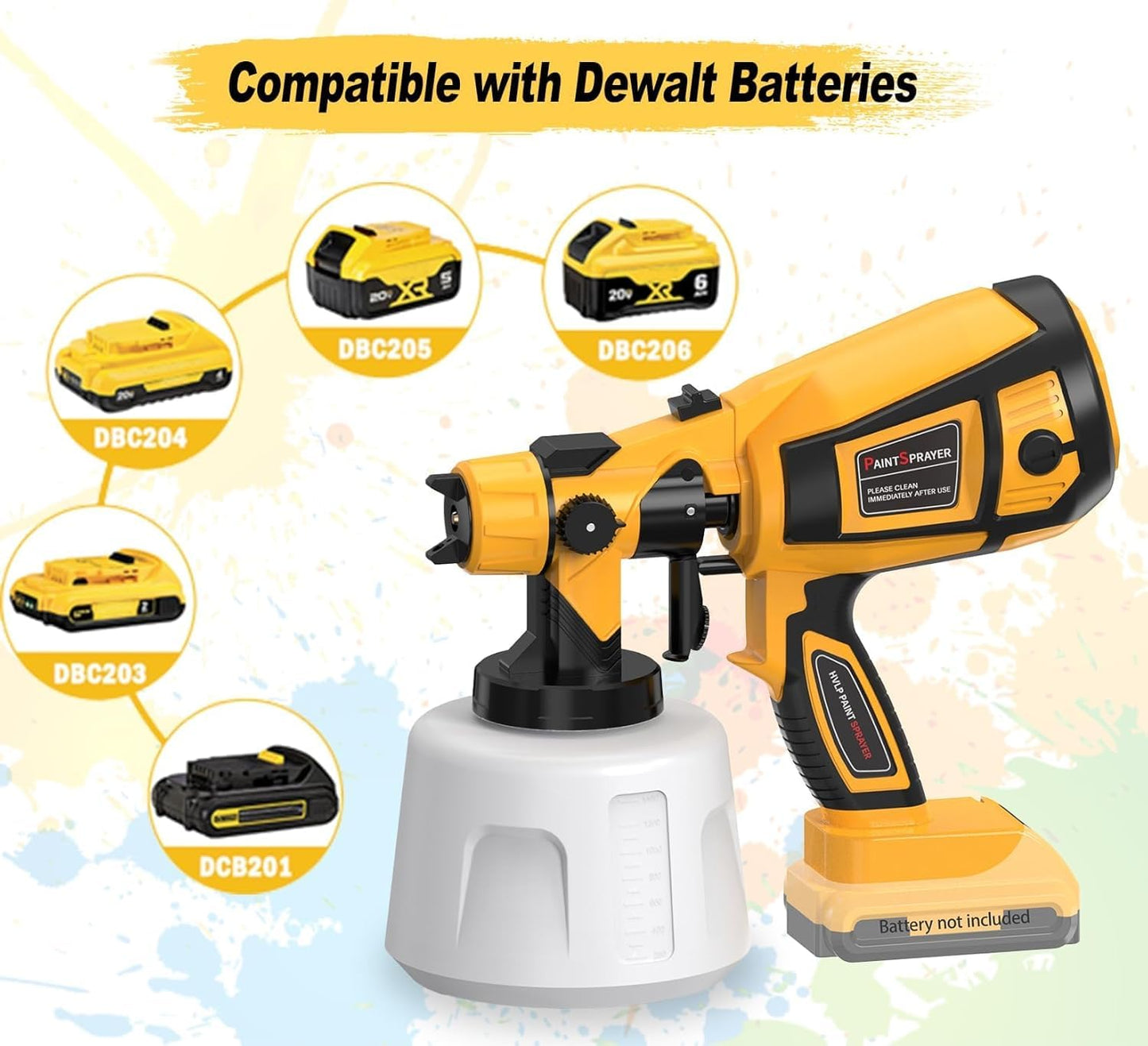 Cordless Paint Sprayer for Dewalt 20V Battery