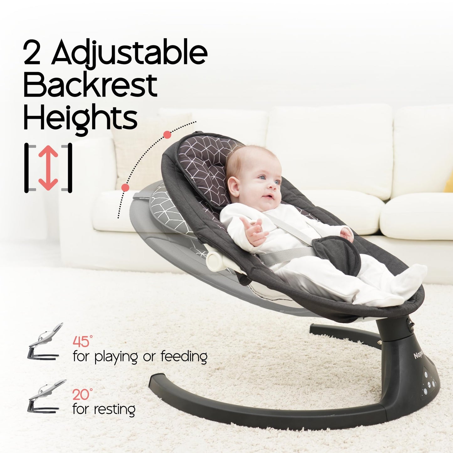 Electric Baby Swing with Remote & Bluetooth