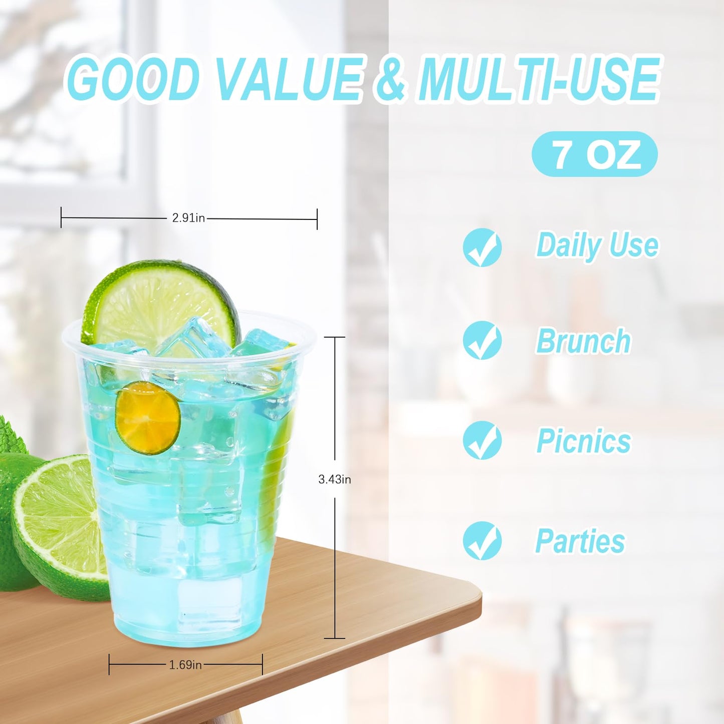 Clear Plastic Disposable Cups for Parties, 500 Pack