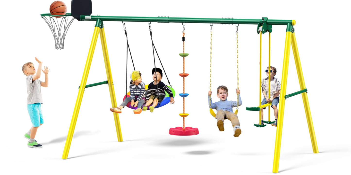 Osoeri 5-in-1 Kids Outdoor Swing Set