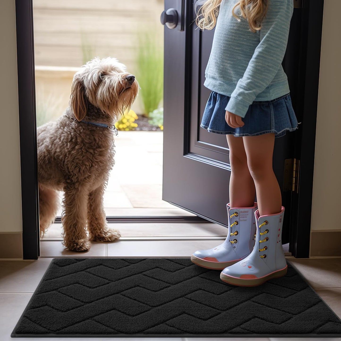 Indoor Door Mat with Non-Slip Rubber Backing