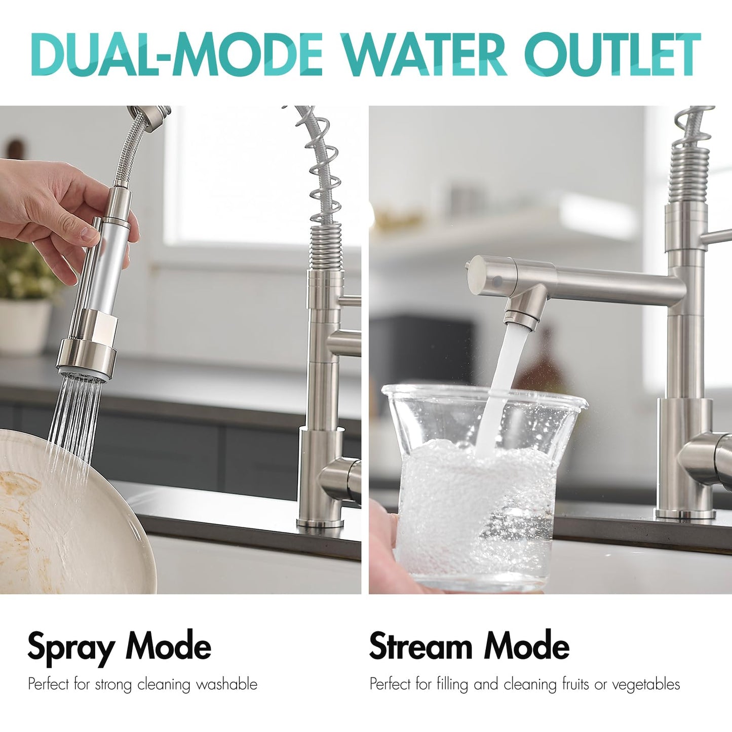 AIMADI Stainless Steel Kitchen Faucet with Pull Down Sprayer