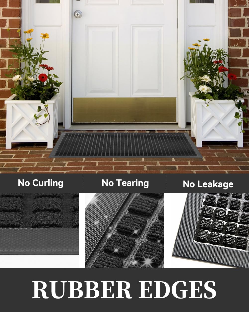 MontVoo Non-Slip Outdoor Welcome Door Mat 17"x30"