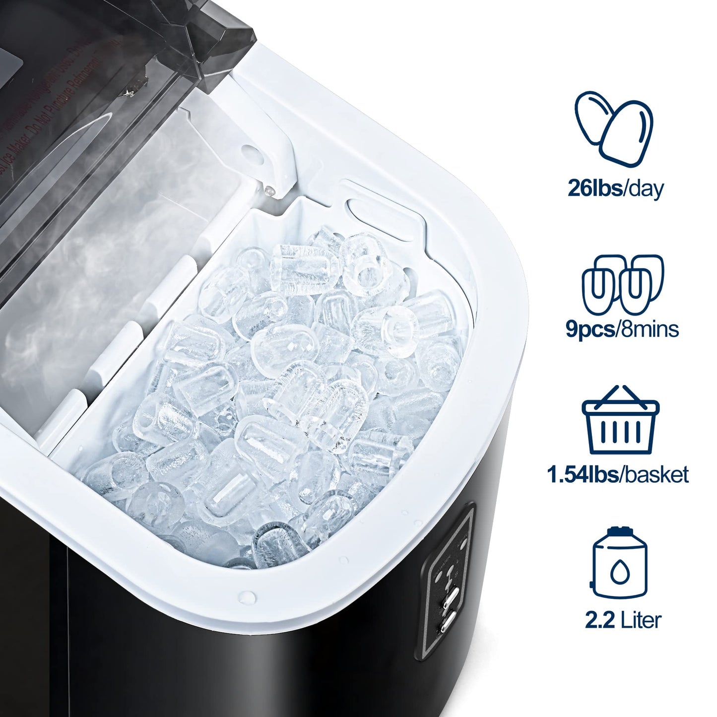 Euhomy 26 lbs Countertop Ice Maker Machine