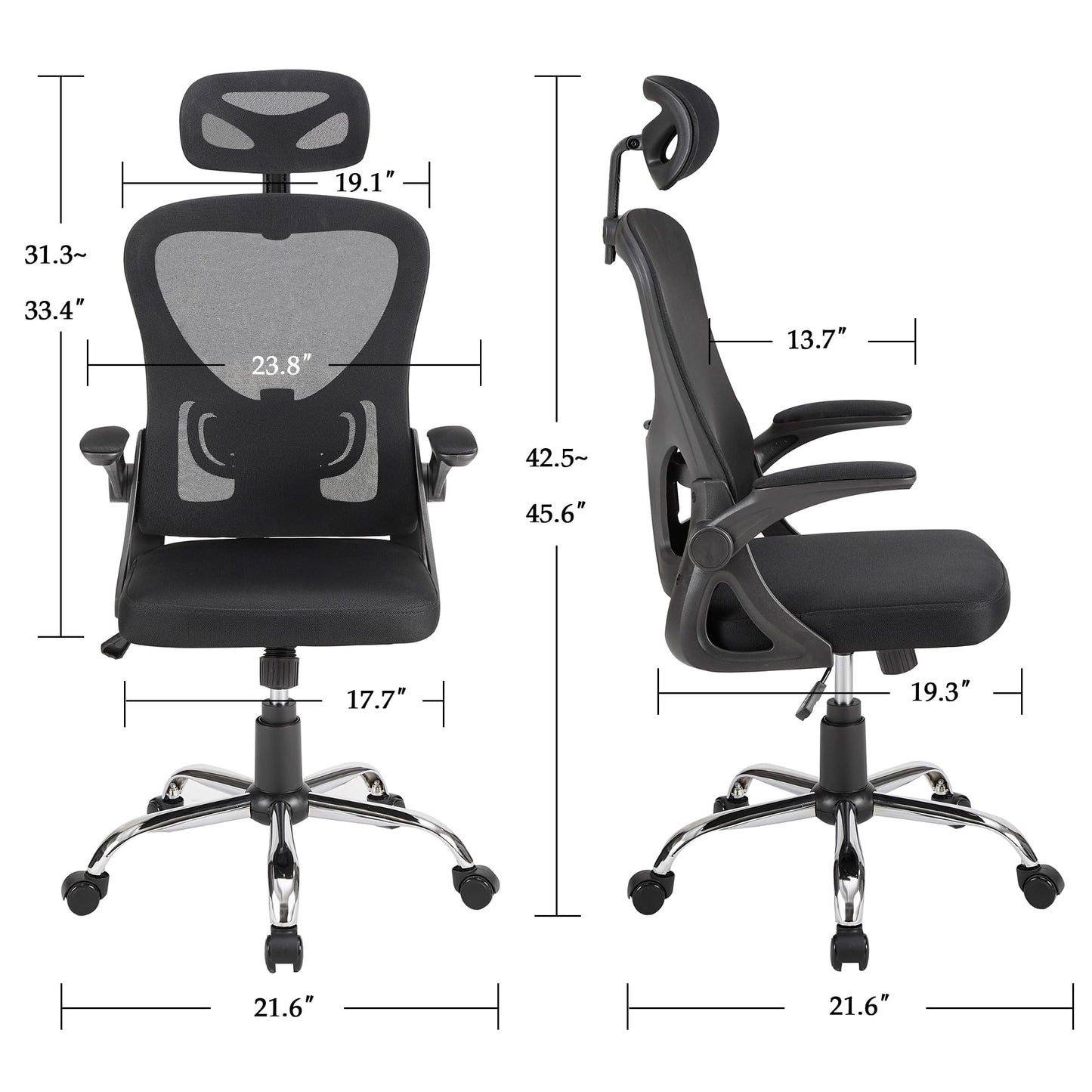 VECELO High Back Mesh Office Chair with Armrest