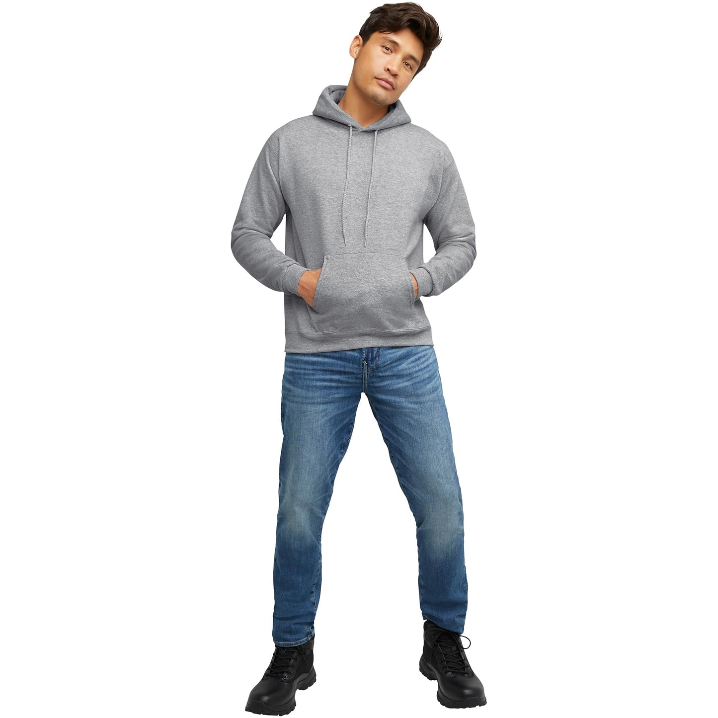 Hanes EcoSmart Men's Hooded Sweatshirt, Light Steel